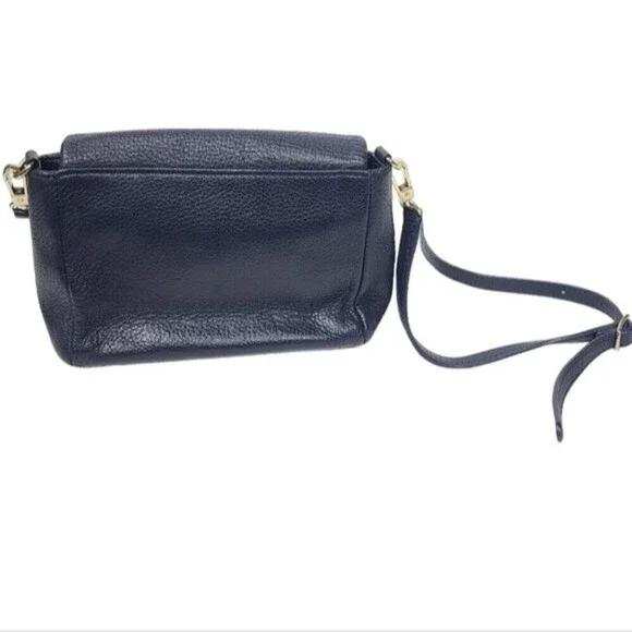 Talbots Blue Leather Flap Snap & Zipper Adjustable Strap Crossbody Purse - Picture 9 of 13